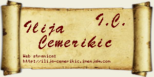 Ilija Čemerikić vizit kartica